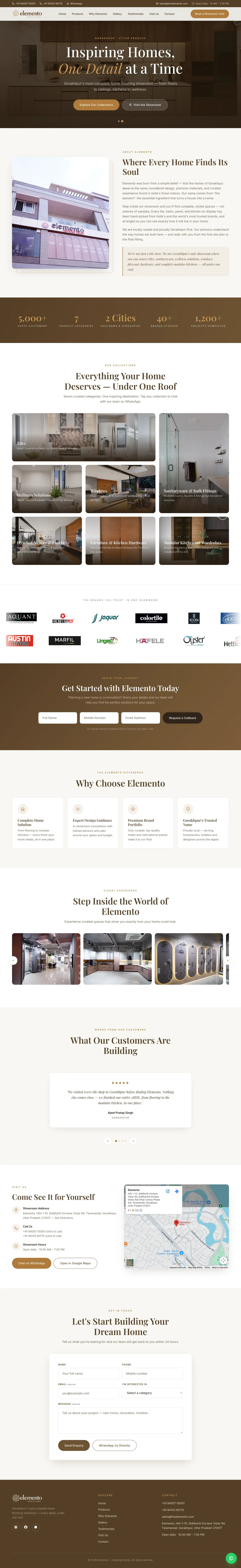 Elemento website, full page